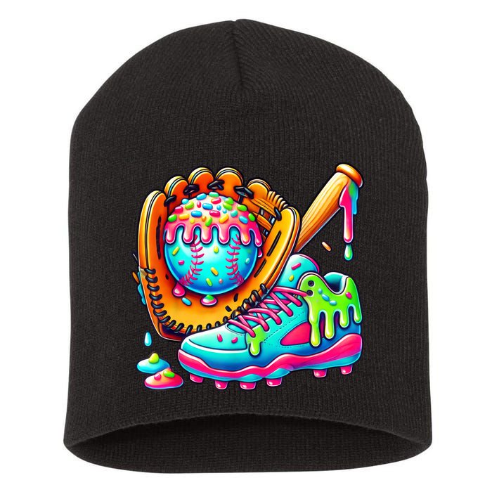 Ice Cream Drip Baseball Stuff Baseball Drip For Boy Graphic  Short Acrylic Beanie