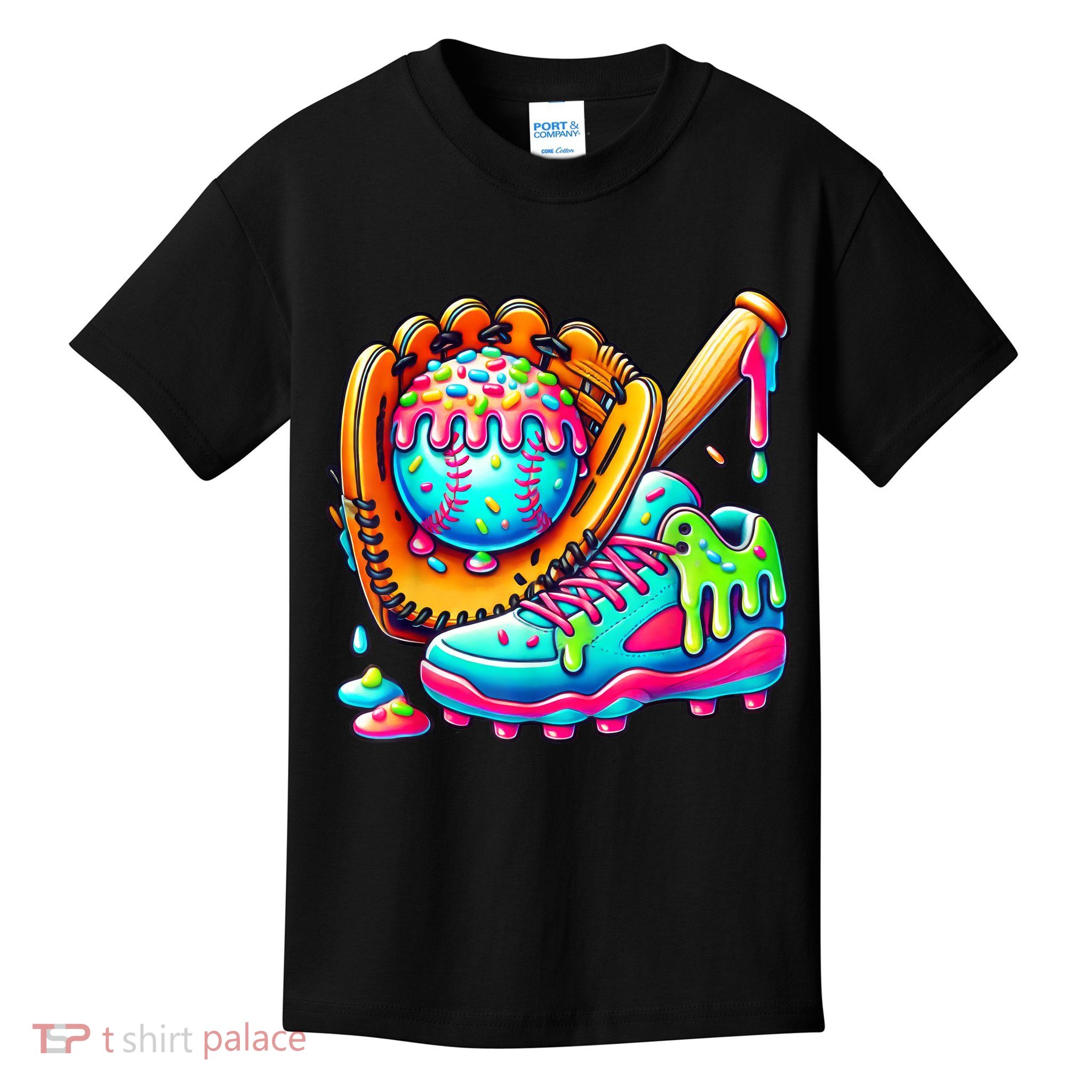 Ice Cream Drip Baseball Stuff Baseball Drip For Boy Graphic  Kids T-Shirt