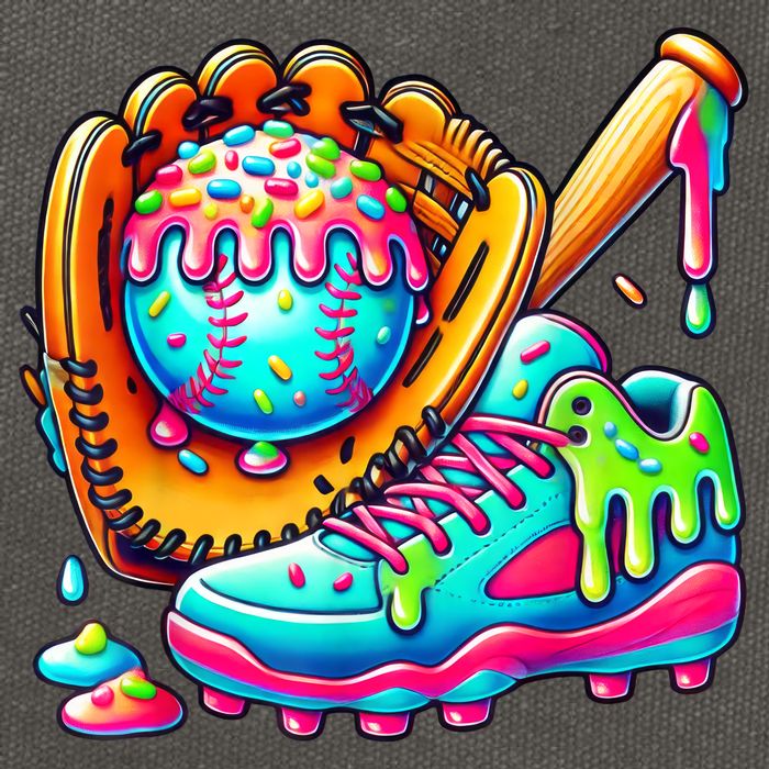Ice Cream Drip Baseball Stuff Baseball Drip For Boy Graphic  Cotton Canvas Backpack