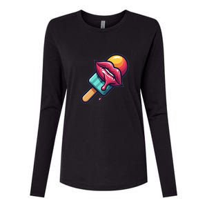 Ice Cream Day Design Ice Cream Party 2024 Gift Womens Cotton Relaxed Long Sleeve T-Shirt