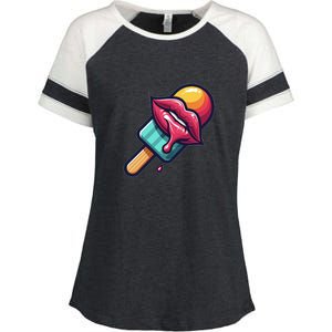 Ice Cream Day Design Ice Cream Party 2024 Gift Enza Ladies Jersey Colorblock Tee