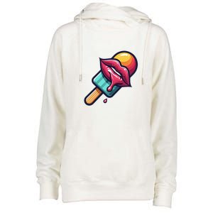 Ice Cream Day Design Ice Cream Party 2024 Gift Womens Funnel Neck Pullover Hood