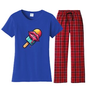 Ice Cream Day Design Ice Cream Party 2024 Gift Women's Flannel Pajama Set