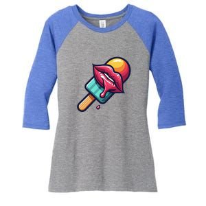 Ice Cream Day Design Ice Cream Party 2024 Gift Women's Tri-Blend 3/4-Sleeve Raglan Shirt