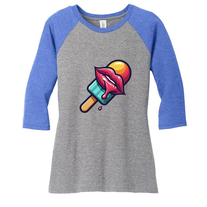 Ice Cream Day Design Ice Cream Party 2024 Gift Women's Tri-Blend 3/4-Sleeve Raglan Shirt