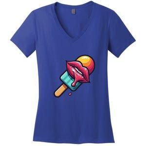 Ice Cream Day Design Ice Cream Party 2024 Gift Women's V-Neck T-Shirt