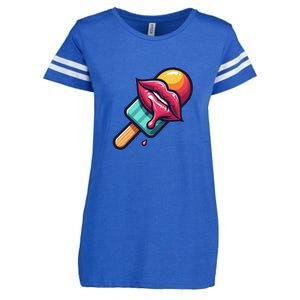 Ice Cream Day Design Ice Cream Party 2024 Gift Enza Ladies Jersey Football T-Shirt