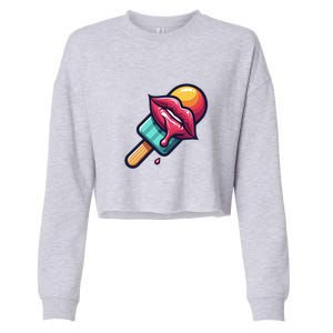 Ice Cream Day Design Ice Cream Party 2024 Gift Cropped Pullover Crew