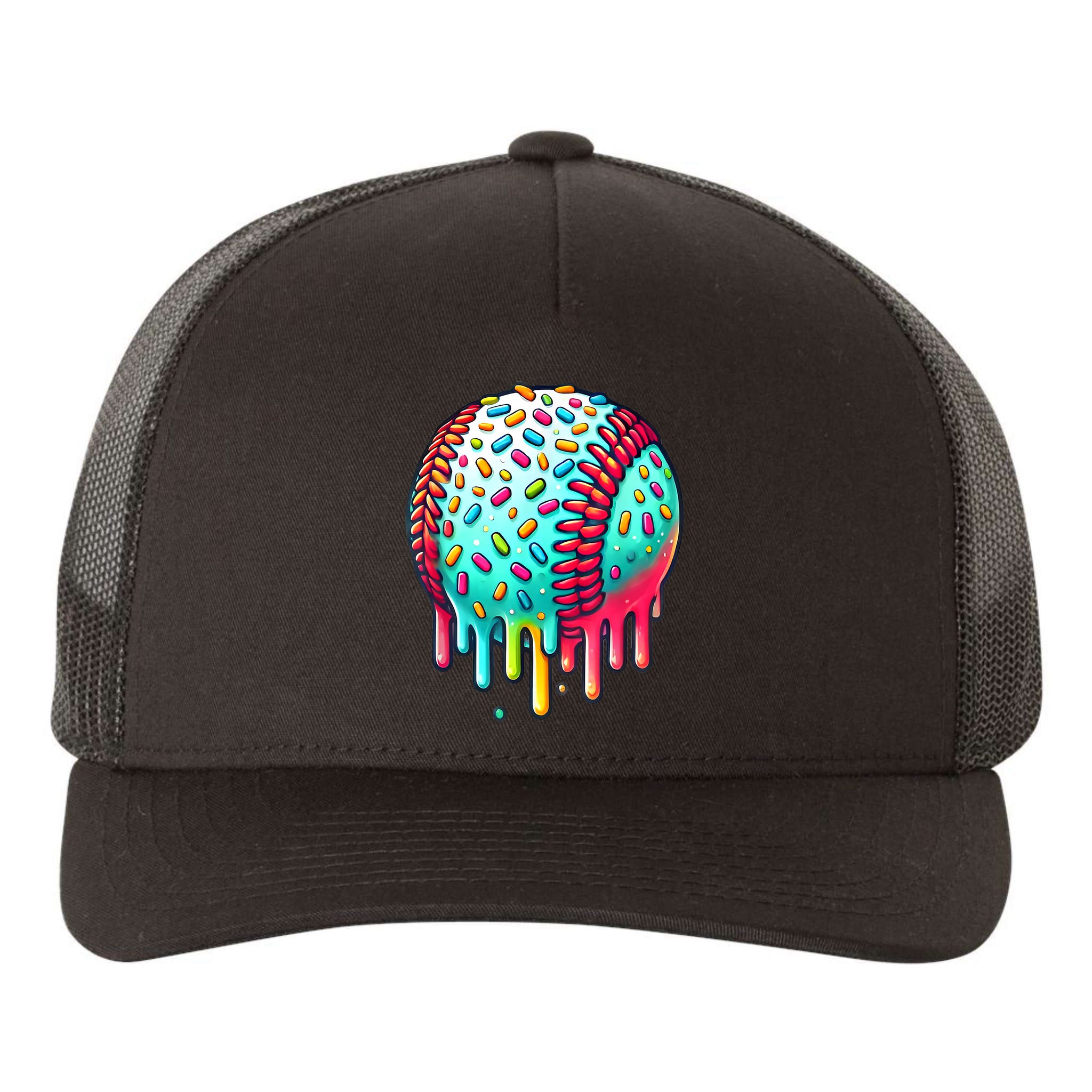 Ice Cream Drip Baseball Stuff Baseball Drip For Boy Graphic  Yupoong Adult 5-Panel Trucker Hat