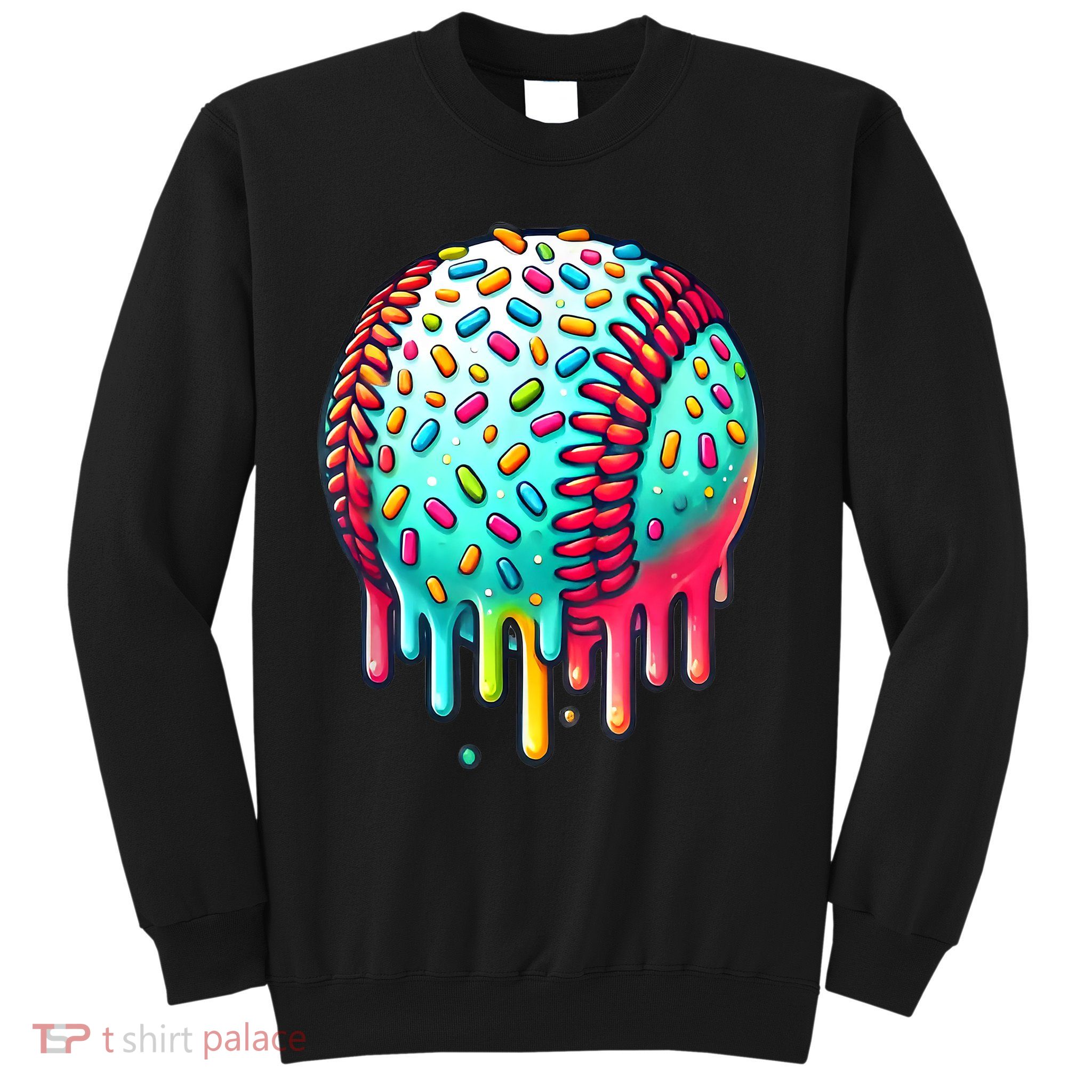 Ice Cream Drip Baseball Stuff Baseball Drip For Boy Graphic  Sweatshirt