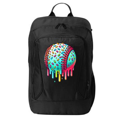 Ice Cream Drip Baseball Stuff Baseball Drip For Boy Graphic  City Backpack