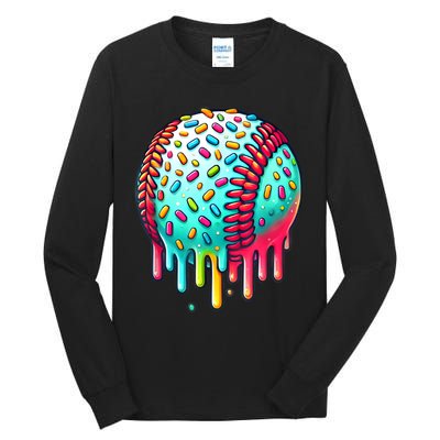 Ice Cream Drip Baseball Stuff Baseball Drip For Boy Graphic  Tall Long Sleeve T-Shirt