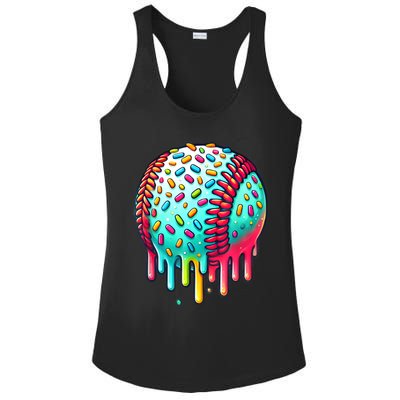 Ice Cream Drip Baseball Stuff Baseball Drip For Boy Graphic  Ladies PosiCharge Competitor Racerback Tank
