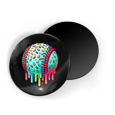 Ice Cream Drip Baseball Stuff Baseball Drip For Boy Graphic  Magnet