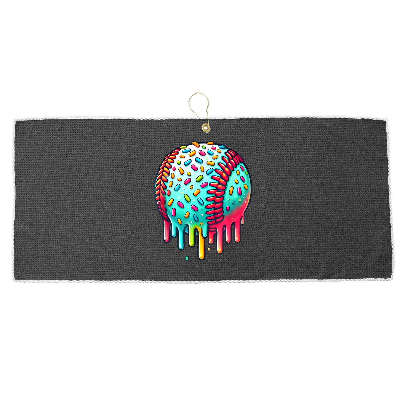 Ice Cream Drip Baseball Stuff Baseball Drip For Boy Graphic  Large Microfiber Waffle Golf Towel