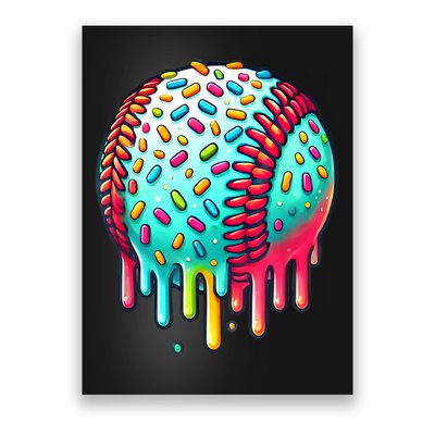 Ice Cream Drip Baseball Stuff Baseball Drip For Boy Graphic  Poster