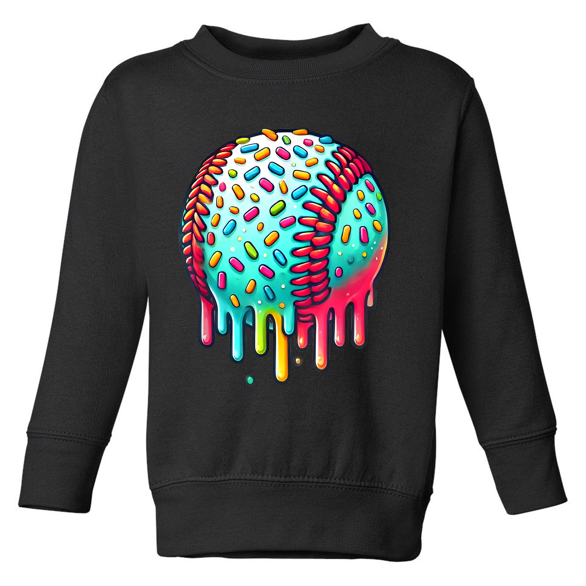 Ice Cream Drip Baseball Stuff Baseball Drip For Boy Graphic  Toddler Sweatshirt