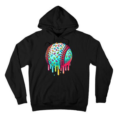 Ice Cream Drip Baseball Stuff Baseball Drip For Boy Graphic  Tall Hoodie