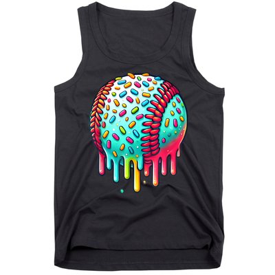 Ice Cream Drip Baseball Stuff Baseball Drip For Boy Graphic  Tank Top