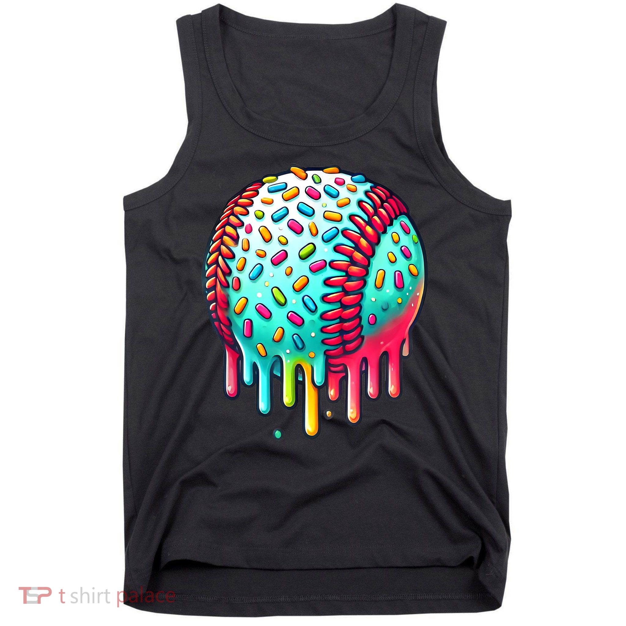 Ice Cream Drip Baseball Stuff Baseball Drip For Boy Graphic  Tank Top