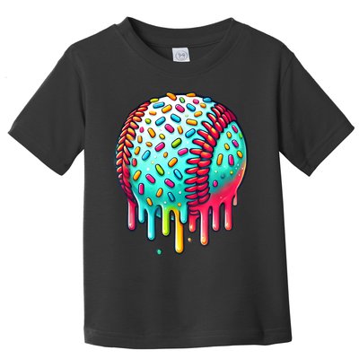 Ice Cream Drip Baseball Stuff Baseball Drip For Boy Graphic  Toddler T-Shirt