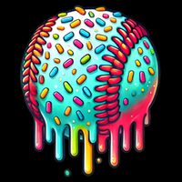 Ice Cream Drip Baseball Stuff Baseball Drip For Boy Graphic  Womens T-Shirt
