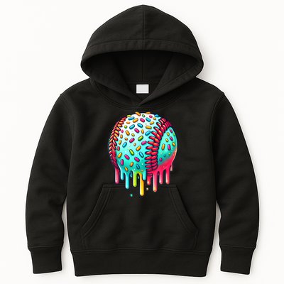Ice Cream Drip Baseball Stuff Baseball Drip For Boy Graphic  Kids Hoodie