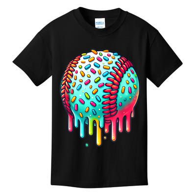 Ice Cream Drip Baseball Stuff Baseball Drip For Boy Graphic  Kids T-Shirt
