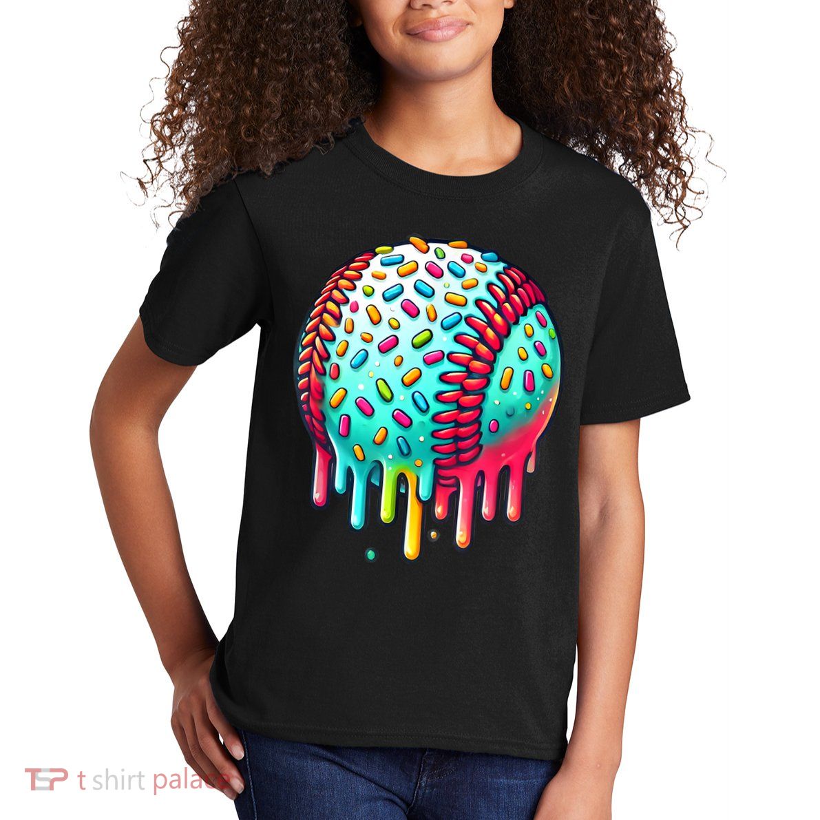 Ice Cream Drip Baseball Stuff Baseball Drip For Boy Graphic  Kids T-Shirt