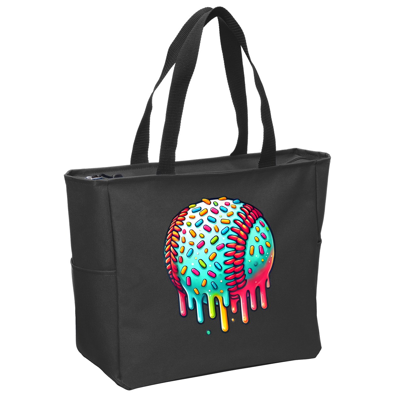 Ice Cream Drip Baseball Stuff Baseball Drip For Boy Graphic  Zip Tote Bag