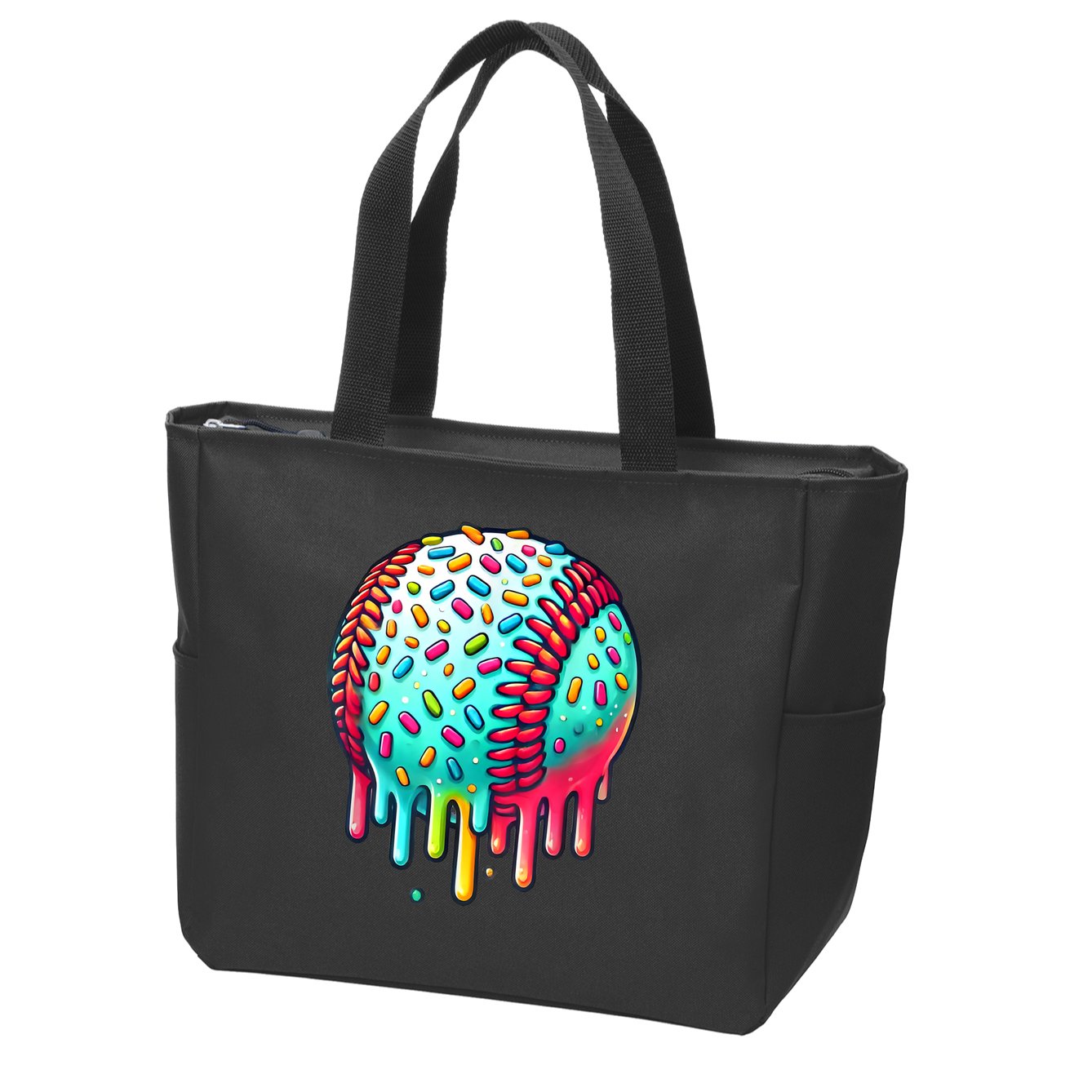 Ice Cream Drip Baseball Stuff Baseball Drip For Boy Graphic  Zip Tote Bag