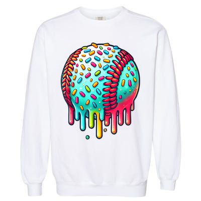 Ice Cream Drip Baseball Stuff Baseball Drip For Boy Graphic  Garment-Dyed Sweatshirt