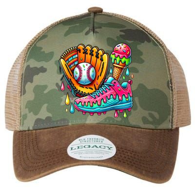 Ice Cream Drip Baseball Stuff Baseball Drip For Boy Legacy Tie Dye Trucker Hat