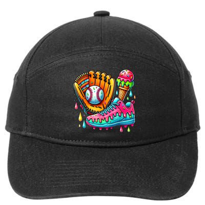 Ice Cream Drip Baseball Stuff Baseball Drip For Boy 7-Panel Snapback Hat