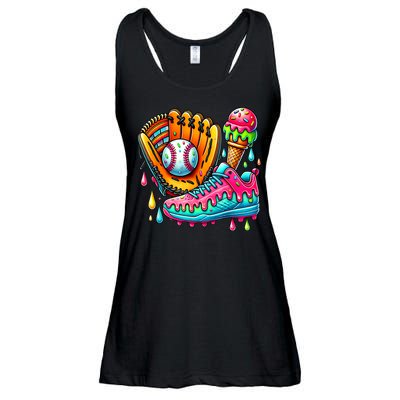 Ice Cream Drip Baseball Stuff Baseball Drip For Boy Ladies Essential Flowy Tank