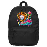 Ice Cream Drip Baseball Stuff Baseball Drip For Boy 16 in Basic Backpack