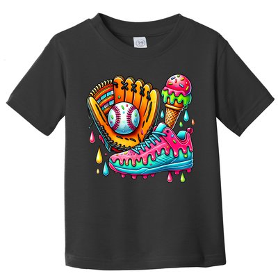 Ice Cream Drip Baseball Stuff Baseball Drip For Boy Toddler T-Shirt