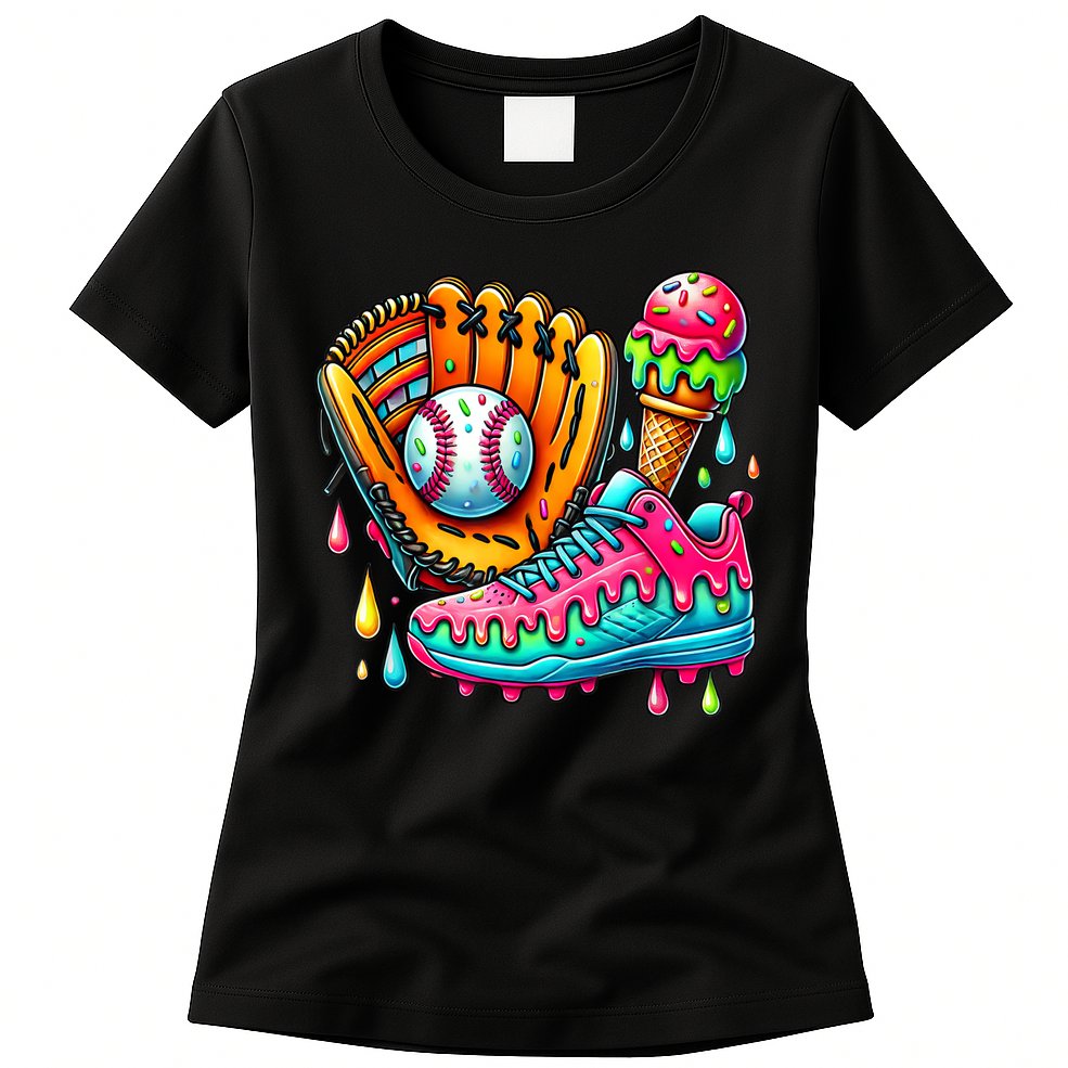 Ice Cream Drip Baseball Stuff Baseball Drip For Boy Womens T-Shirt