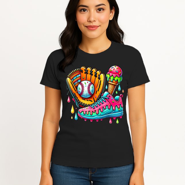 Ice Cream Drip Baseball Stuff Baseball Drip For Boy Womens T-Shirt