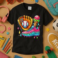 Ice Cream Drip Baseball Stuff Baseball Drip For Boy Kids T-Shirt