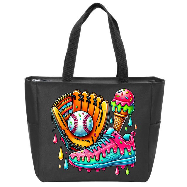 Ice Cream Drip Baseball Stuff Baseball Drip For Boy Zip Tote Bag