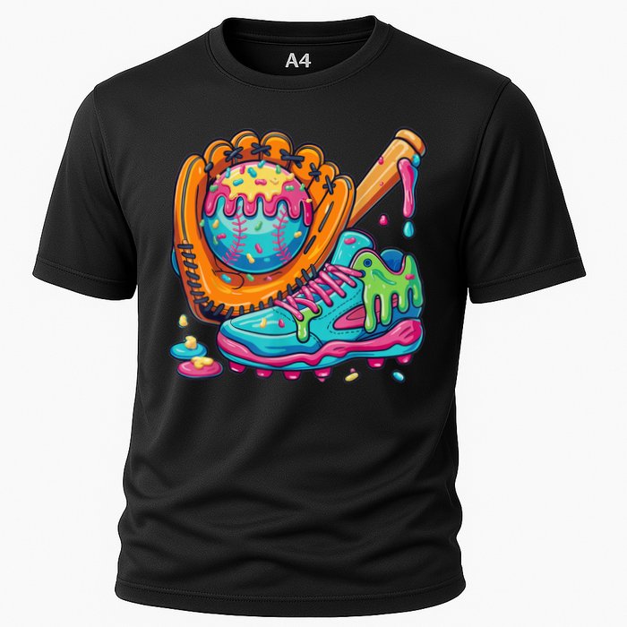 Ice Cream Drip Baseball Stuff Baseball Drip For Boy Cooling Performance Crew T-Shirt