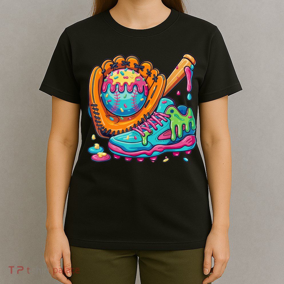 Ice Cream Drip Baseball Stuff Baseball Drip For Boy T-Shirt