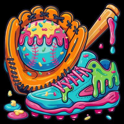 Ice Cream Drip Baseball Stuff Baseball Drip For Boy T-Shirt