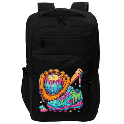Ice Cream Drip Baseball Stuff Baseball Drip For Boy Impact Tech Backpack