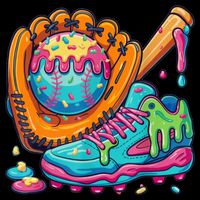 Ice Cream Drip Baseball Stuff Baseball Drip For Boy 16 in Basic Backpack