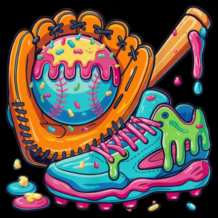 Ice Cream Drip Baseball Stuff Baseball Drip For Boy 16 in Basic Backpack