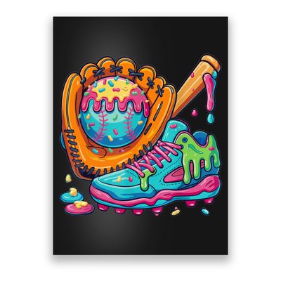 Ice Cream Drip Baseball Stuff Baseball Drip For Boy Poster