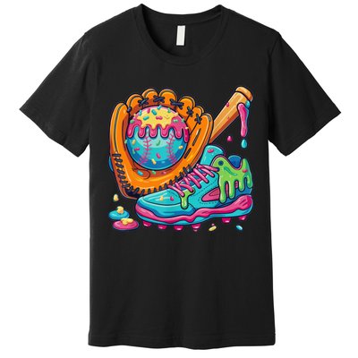 Ice Cream Drip Baseball Stuff Baseball Drip For Boy Premium T-Shirt