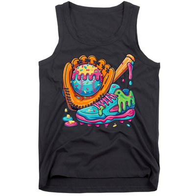 Ice Cream Drip Baseball Stuff Baseball Drip For Boy Tank Top